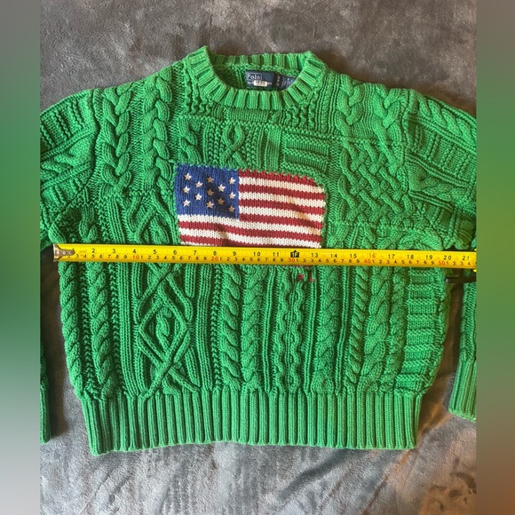 Polo Ralph Lauren Aran Flag Sweater S - Picture 5 of 10